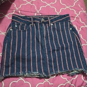 Size 2 American Eagle Red, Blue and White Mini Skirt. Hi Rise Super Stretch